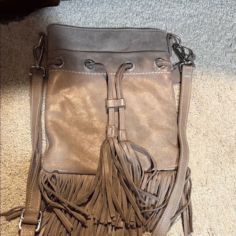 Roots leather Fringe Shoulder Bag